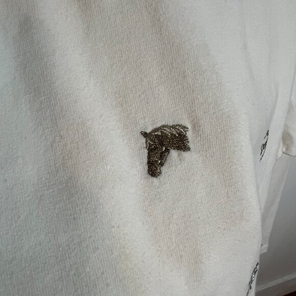 🤍 Vintage Monterey Petites by Koret Embroidered Mock Neck Top | Size Large - Picture 4 of 8